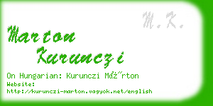 marton kurunczi business card